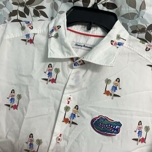 Florida Gators Button Up Shirt  Mens M Hula Girl Tommy Bahama Pima Cotton